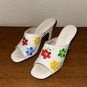 vintage hand painted heeled sandals
